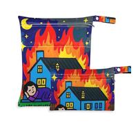 EtherSpher Lot de 2 sacs étanches « I Sleep When House Is on Fire » pour la plage - Essentiels de voyage pour bébés avec poignées pour les voyages, la garderie