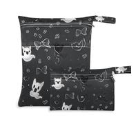 EtherSpher Lot de 2 sacs étanches réutilisables pour tire-lait avec poignées pour le yoga, les couches de bébé avec nœud noir