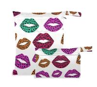 EtherSpher Lot de 2 sacs imperméables pour maillots de bain avec poignées pour le yoga, la piscine et le yoga, motif léopard