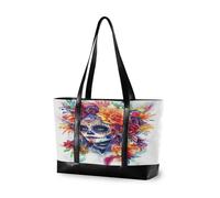 EtherSpher Mexican Day Of The Dead Beautiful Lady Sac d'ordinateur simple pour femme avec fermeture éclair pour enseignant avec déjeuner Maletin ejecutivo para mujer