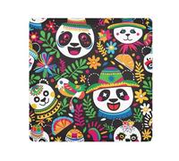 EtherSpher Mexico Cinco De Mayo Pandas Trousse de voyage pour maquillage et objectif d'appareil photo Autocollant magique 55 x 55 cm, Mexico Cinco De Mayo Pandas Couleurs vives, 21.7x21.7in