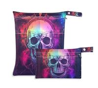 EtherSpher Mysterious Tarot Astrologique Squelette Lot de 2 sacs à langer avec poignées pour yoga, couches de bébé