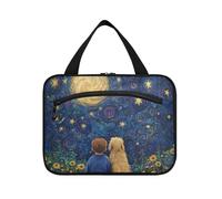EtherSpher Night under Blue Stars Moon Trousse de toilette de voyage à suspendre avec crochet, trousse de maquillage imperméable pour voiture pour accessoires de voyage pour femme croisières bolso de