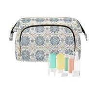 EtherSpher Paisley Glory Trousse de maquillage étanche pour femme Motif sans couture Bleu, image sans couture bleu paisley gloire, modèle sans couture, 1 size
