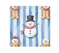 EtherSpher Pochettes de toilette noires en forme de bonhomme de neige en forme de bonhomme de neige bleu roi à rayures en tissu magique auto-adhésif 55 x 55 cm, Bonhomme de neige noir en pain d'épice