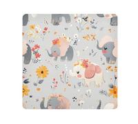 EtherSpher Pochettes de voyage en tissu pour objectif d'appareil photo - Motif éléphant mignon - 55 x 55 cm, dessin animé mignon éléphant gris, 21.7x21.7in