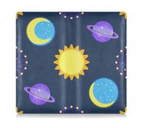 EtherSpher Porte-carte d'immatriculation et d'assurance en cuir synthétique à paillettes avec motif de soleil et lune pour cartes, documents essentiels, permis de conduire