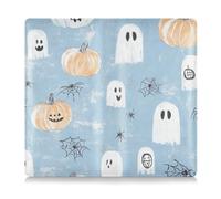 EtherSpher Pumpkins Web Ghosts Étui portefeuille essentiel en cuir synthétique pour carte d'identité, permis de conduire, cartes d'information clés de contact Bleu layette, Citrouilles Web Ghosts Bleu