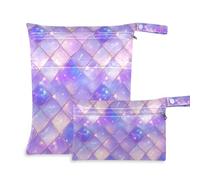 EtherSpher Purple Dragon Scales Lot de 2 sacs étanches à fermeture éclair pour tire-lait avec poignées pour couches de bébé, salle de sport