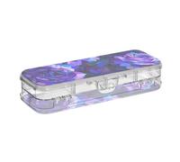 EtherSpher Roses abstraites violettes et bleues dans le style du cubisme avec un fond sombre montrant un motif floral dans des couleurs vives très détaillées avec des traits de pinceau riches comme un