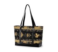 EtherSpher Sac à langer vintage noir et doré pour femme 14 avec fermeture éclair pour banlieue avec couche bulto pour ordinateur portable