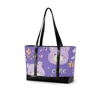 EtherSpher Sac à main moderne pour ordinateur portable avec fermeture éclair Motif ours mignon Violet