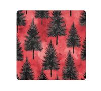 EtherSpher Sac de maquillage autocollant en tissu noir marbré avec sapins rouges et inscription Merry Christmas 55 x 55 cm, Pin rouge marbre noir Merry Christmas, 21.7x21.7in