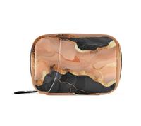 EtherSpher Sac de médecine de pêche noir en marbre avec compartiments détachables Sac de voyage Portable Organisateur, Marbre de Pêche noir, 1 taille, Marbre de pêche noir, 1 size