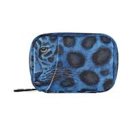 EtherSpher Sac de rangement réutilisable pour médicaments avec compartiments amovibles Motif peau de léopard Bleu