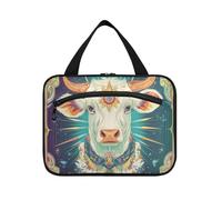 EtherSpher Sac de voyage à suspendre avec crochet - Motif vache - Motif taro - Pour croisière, voyage, vacances, envase para parfum de L, Dessin animé Taro astrologie vache, Large