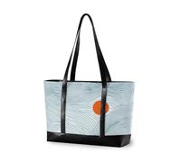 EtherSpher Sac de voyage minimaliste orange rond bleu lignes ondulées tendance pour femme avec fermeture éclair sac de travail pour femme travaille avec bolso para ordinateur portable