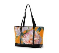 EtherSpher Sac de voyage moderne coloré vintage pivoines pour femme avec fermeture éclair pour le travail avec le déjeuner bolsos secret para mujeres