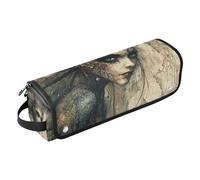 EtherSpher Sac de voyage pour outils de cheveux pour femme et tapis résistant à la chaleur avec fermeture éclair pour fer à friser, sac de rangement pour fer à lisser, fer à friser, beauté mystérieuse