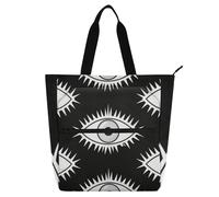 EtherSpher Sac fourre-tout décoratif pour livres pour enfants, étudiants, adultes, mauvais yeux, grand sac d'école avec poches zippées pour l'école, le shopping, les voyages, bolsos arc-en-ciel pour