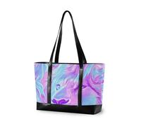 EtherSpher Sac fourre-tout pour ordinateur portable avec fermeture éclair pour ordinateur portable - Bleu et violet - Pour le vol avec le déjeuner - Bolsos secret para mujeres