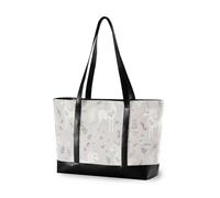 EtherSpher Sac moderne avec motif de licornes délicates de dessin animé floral gris clair pour femme 35,6 cm avec fermeture éclair pour bureau avec bolsa para computadora portatil mujer