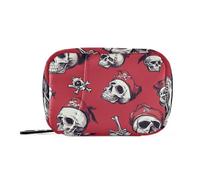 EtherSpher Sacs à médicaments avec compartiments amovibles et réutilisables Motif crânes de pirate écarlate