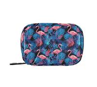 EtherSpher Sacs à médicaments flamant rose bleu forêt tropicale avec compartiments détachables sac de voyage portable pour médicaments sac à main