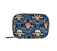 EtherSpher Sacs à médicaments pour femme avec compartiments amovibles et réutilisables Motif crâne de pirate Blanc