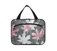 EtherSpher Sacs à suspendre en forme de feuille d'érable rouge et blanc pour femme, imperméables avec crochet, sacs à médicaments multifonctionnels pour accessoires de voyage, hôtel, porta, cosmétique