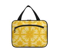EtherSpher Sacs à suspendre jaunes tie-dye pour voyage avec crochet, sac à goûter pliable pour voyage, maquillage, toilettes, estuche de maquillaje para mujer L, Tie-dye jaune, Large
