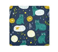 EtherSpher Space Aliens Cats Green Make Up Bag Tissu Auto-adhésif Trousse de maquillage Organisateur Wrap 55 x 55 cm Emballage pour l'organisation, Space Aliens chats vert, 21.7x21.7in