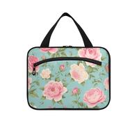 EtherSpher Spring Peach Fresh Flowers Trousse de voyage à suspendre avec crochet, accessoires de designer avec fermeture éclair pour homme, bolsas de gym, para maquillaje de mujer L, Pêche printanière