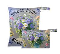 EtherSpher Sweet Home Lot de 2 sacs à peinture à l'huile violets pour maillot de bain avec poignées pour le bain, le yoga