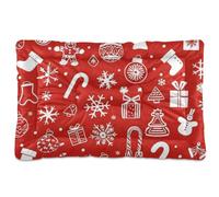 EtherSpher Tapis de couchage antidérapant doux et confortable pour chiens de taille moyenne et grande - Rouge - Motif icône Merry Christmas - 91,4 x 61 cm