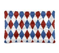 EtherSpher Tapis de niche lavable pour chien - Motif à carreaux rouges et bleus - Pour le jour de l'indépendance du 4 juillet - Antidérapant - Doux et confortable - Pour chiens de petite, moyenne et