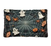 EtherSpher Tapis d'Halloween lavable en toile d'araignée noire avec fond antidérapant pour chiens de petite, moyenne et grande taille, 91,4 x 61 cm