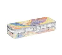 EtherSpher The Yellow and Blue Bird Spread its Wings Boîte à crayons en plastique transparent 2 couches pour papeterie avec couvercle hermétique