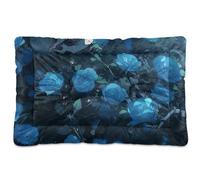 EtherSpher To Die Tapis lavable pour chien et chat Motif roses bleues 91,4 x 61 cm