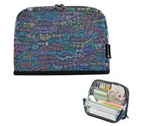 EtherSpher Trousse à crayons bleue avec motifs mathématiques de dessin animé - Grande capacité - Avec fente - Pour adolescents - Fournitures scolaires estuche para lapices pequeno