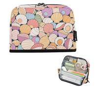 EtherSpher Trousse à crayons colorée de dessin animé mignon coquillage grande capacité trousse à crayons cosmétiques fentes pièces de monnaie pour filles élémentaire bolsa para herramientas