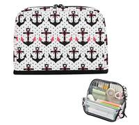 EtherSpher Trousse à crayons de grande capacité avec emplacements pour stylos et fournitures de bureau Motif à pois Noir/blanc