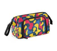 EtherSpher Trousse à crayons de grande capacité avec motif camouflage rouge et jaune - Portable pour la rentrée scolaire - Bolsa para lapices escolares nina