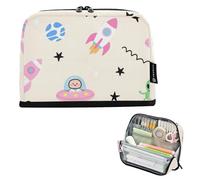 EtherSpher Trousse à crayons de grande capacité avec motif de vaisseau spatial de dessin animé Rocket Aliens - Organiseur de bureau léger pour homme, cosmétiques, lapicera para ninos