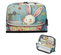 EtherSpher Trousse à crayons de grande capacité avec motif lapin de bain et dessin animé - Organiseur de bureau mignon pour infirmière, université, estuches para el colegio