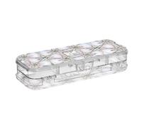 EtherSpher Trousse à crayons en plastique transparent avec motif étoile géométrique et cristal blanc olive double couche rigide pour papeterie avec couvercle hermétique