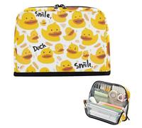 EtherSpher Trousse à crayons jaune avec motif canards mignons et simples - Grande capacité - Organiseur de rangement pour homme - Fournitures scolaires pour hommes