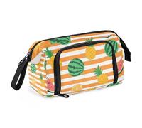 EtherSpher Trousse à crayons spéciale avec fermeture éclair pour infirmière, université, indo estuche para lapices Orange à rayures blanches