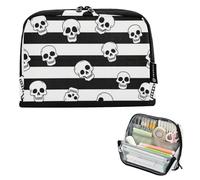 EtherSpher Trousse à crayons vintage noire et blanche de grande capacité pour adolescents fournitures scolaires bolsa para herramientas
