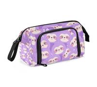 EtherSpher Trousse à crayons violette de grande capacité avec motif paresseux mignon de dessin animé pour adolescents fournitures scolaires bolsa para guardar lapiz